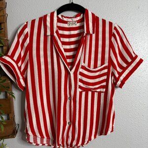 Intimately Free People Red White Stripe Top